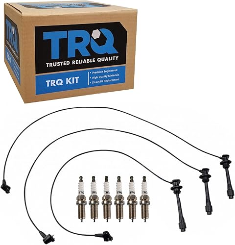 Miniatura 334 de TRQ Kit de bujías de 5 piezas de bujías de iridio compatibles con Chevrolet Aveo 2004-2008 Aveo5 2004-2008