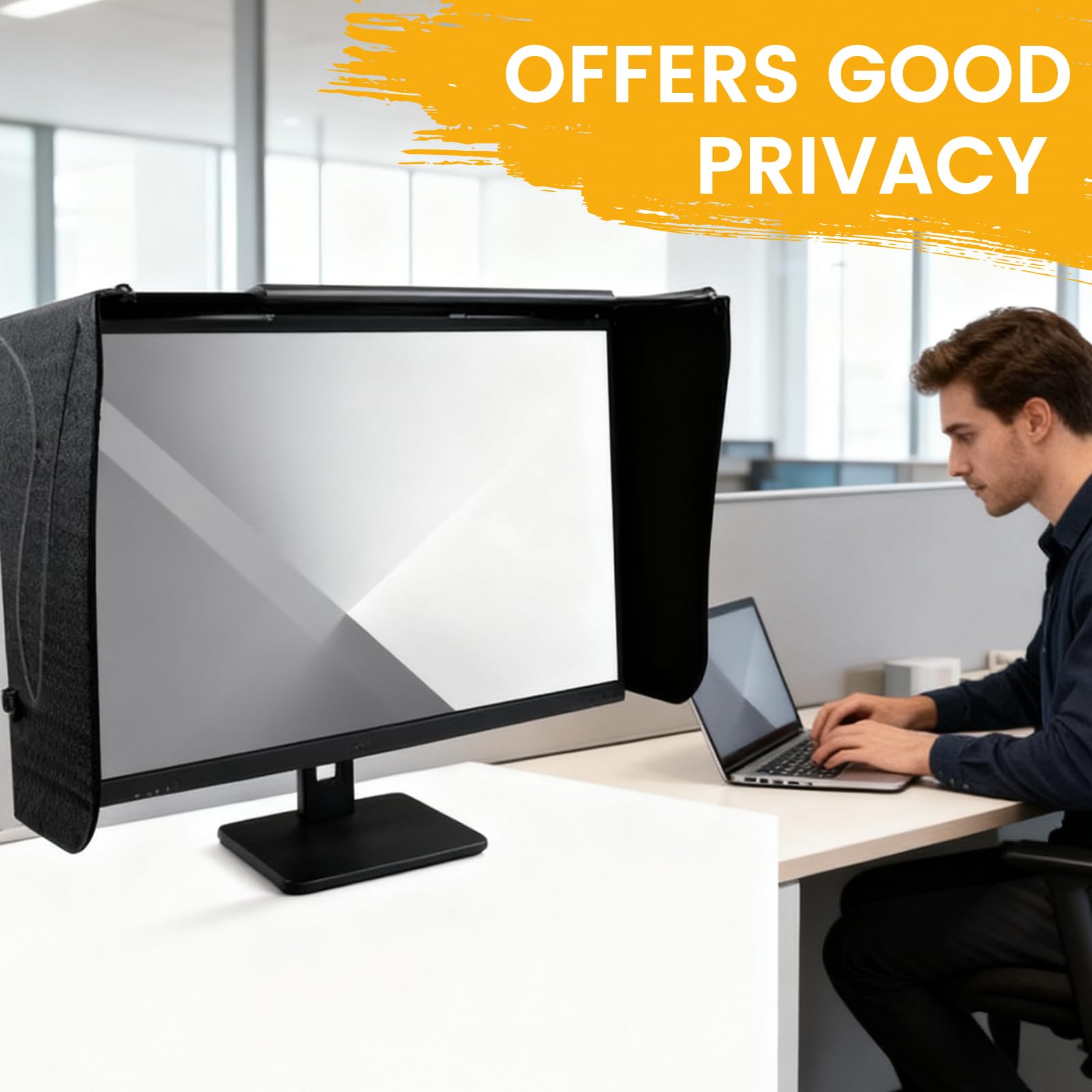Schermo parasole, 24 – 32 pollici (41 – 71 cm), regolabile, protezione solare per lavoro, protezione dalla luce diffusa e anti-peeping per monitor universale