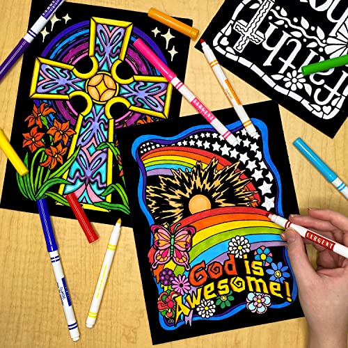 Super Pack Of 18 Fuzzy Velvet Coloring Posters (Christian Edition) - Great For Religious Gift, Kids Sunday School, Group Arts And Crafts Projects - Coloring Activity For Boys And Girls (1 Pack) #TOP2
