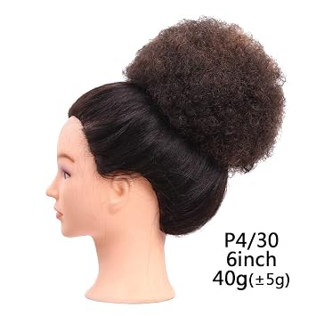 Women Retro Afro Synthetic Curly Puff Clip In Drawstring Hair Bun Ponytail 6 P4/30