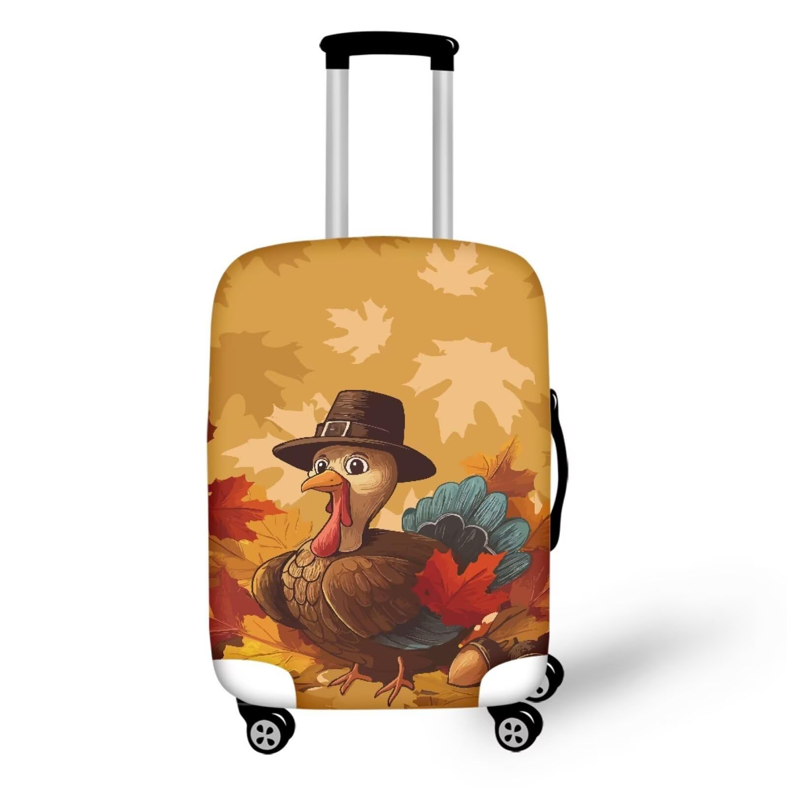 Turkey Maple Leaf Yellow Suitcase Covers for Luggage,Travel Luggages Cover,Dustproof Carry on Luggages Covers,Travel Luggage Cover Thanksgiving Decor