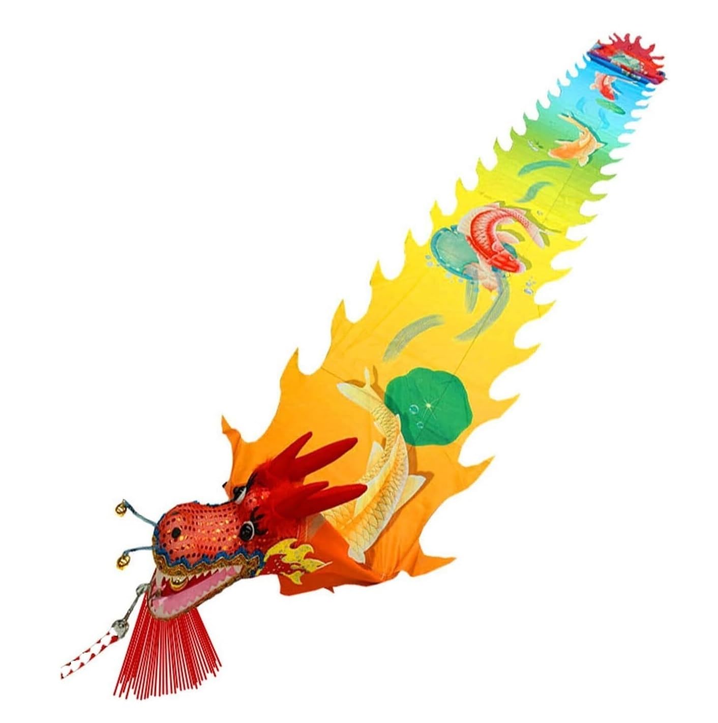 BJfhRH Outdoor Sports Traditional Chinese Lion Dance Ribbon Streamer 3D Plastic Dragon, Cloth Props For Fitness Exercise Performance Festival Celebration(D,6m)