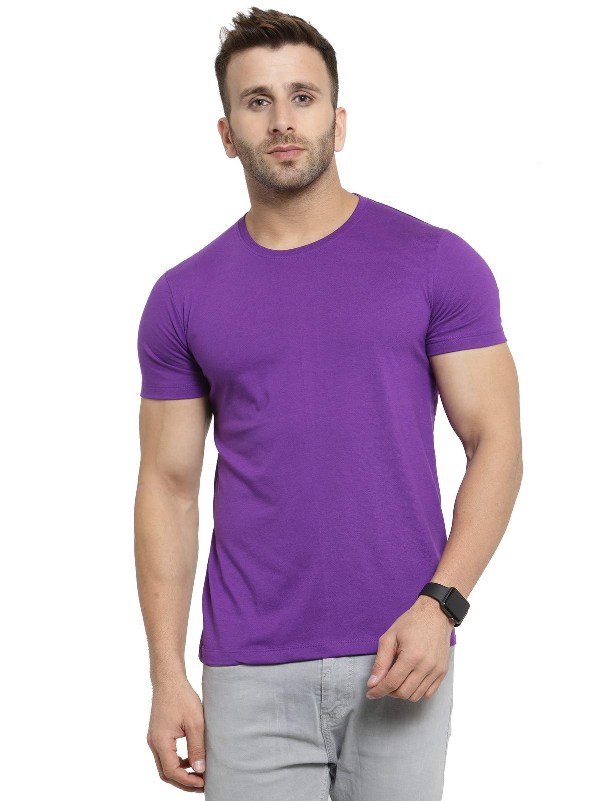 scott international Men Organic Cotton Regular Fit 180 GSM Bio Wash Tshirt T-Shirt Round Neck Cotton T-Shirt Bio Washed Tshirt Solid Plain Tshirt-picture-12