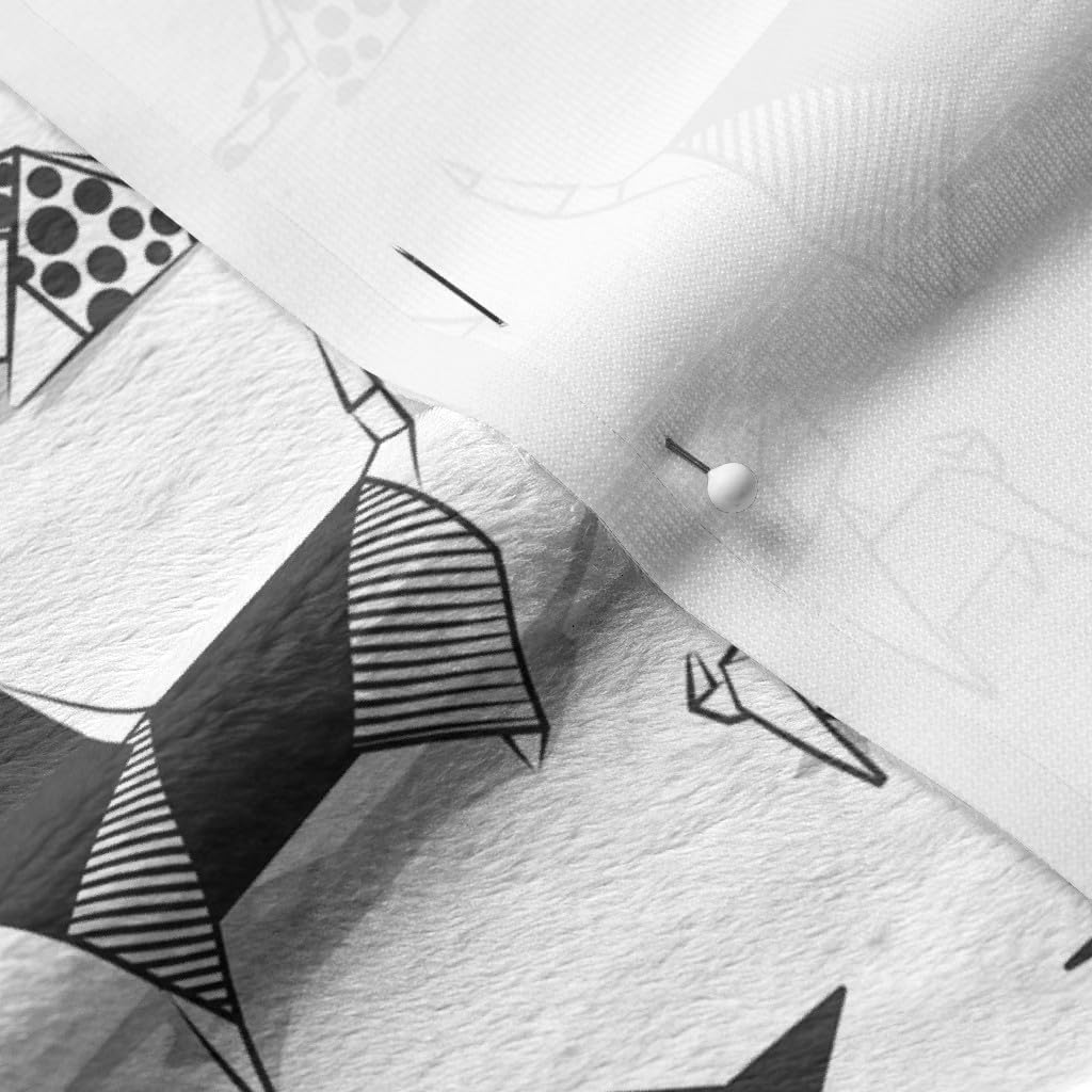 Spoonflower Fabric - Small Scale Origami Dogs White Coloring Chihuahuas Dachshunds Corgis Printed on Minky Fabric by The Yard - Sewing Baby Blankets Quilt Backing Plush