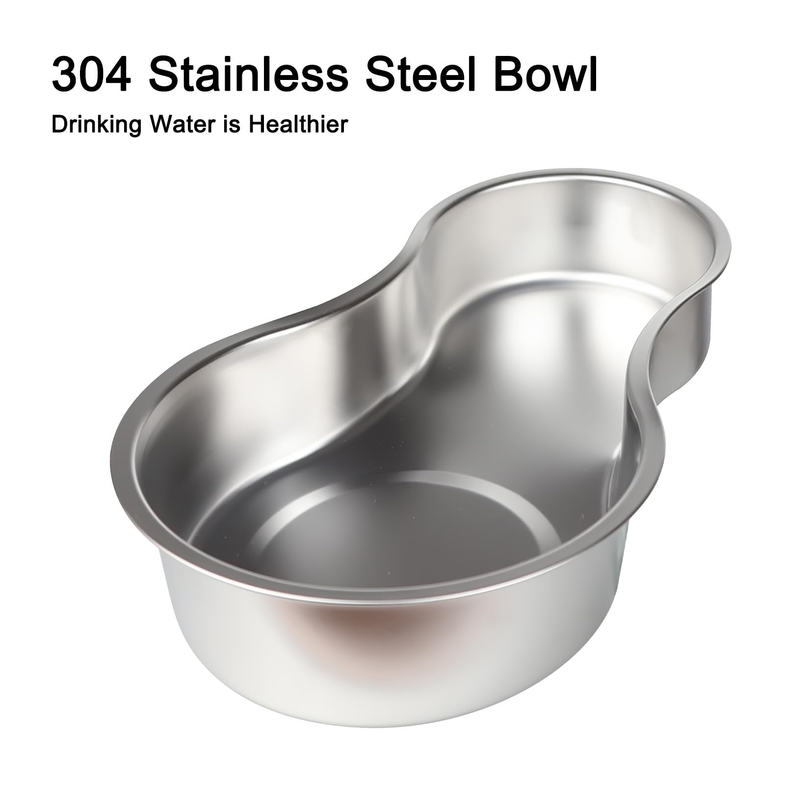 Sfozstra 5L Trinkbrunnen f. Hunde - Edelstahl, standsicher | Schwerkraftbetrieben, 5L, rutschfester Sockel, erhöhter Rand, zerlegbar, für mittlere/große Hunde, innen/außen