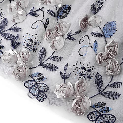 Bunny Lulu Knee-Length Girls Dress Sloping Bridesmaid Wedding Princess Children's Bow Birthday Ball Party Show Evening Lavender (9-10Years, Navy) #TOP6