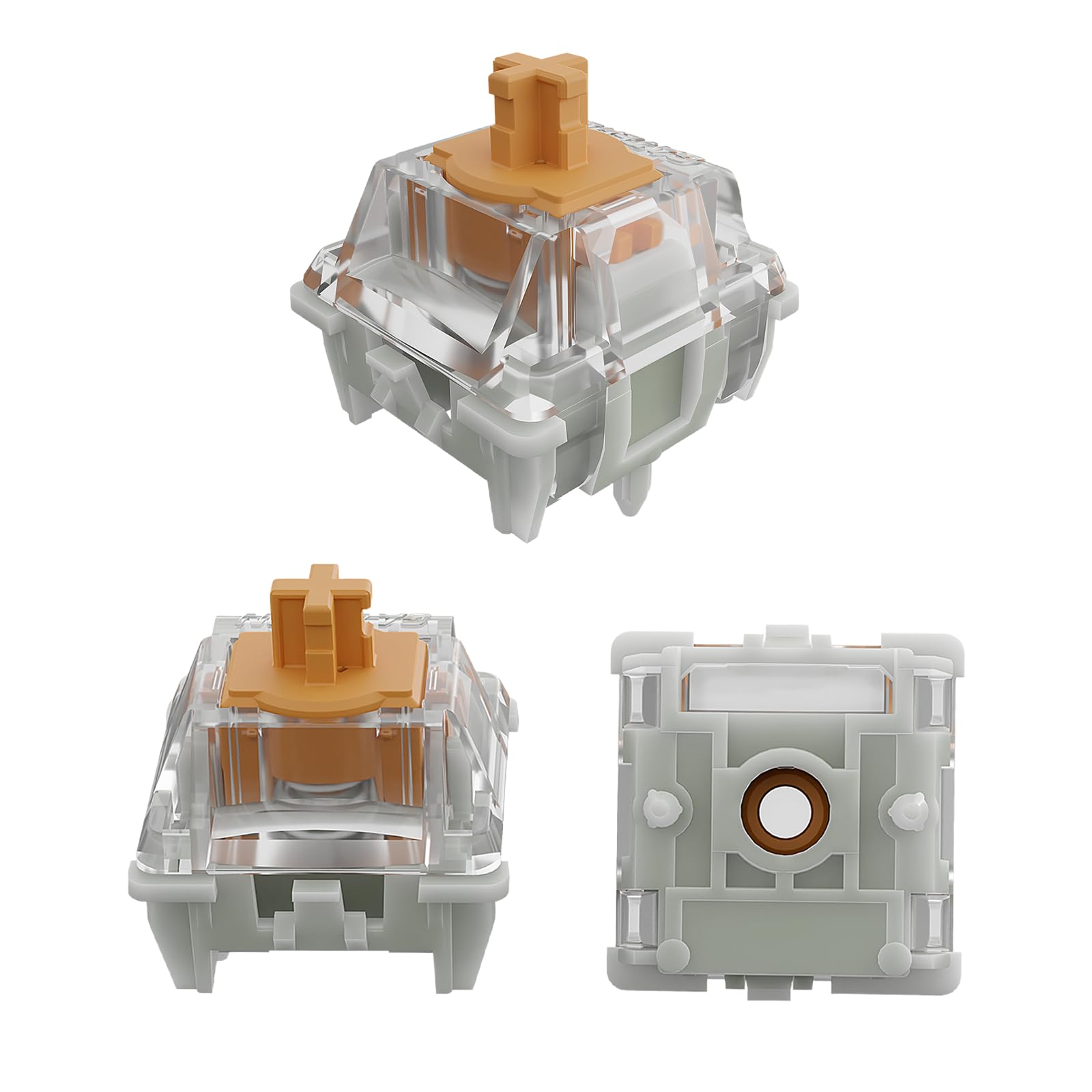 GUYEKS Gateron KS-20 Dual-Rail Orange Keyboard Switches,Factory Pre-lubed Linear Switches,Electromagnetic Technology,Custom Keystroke,Compatible for MX Mechanical Keyboard(10PCS,Orange)
