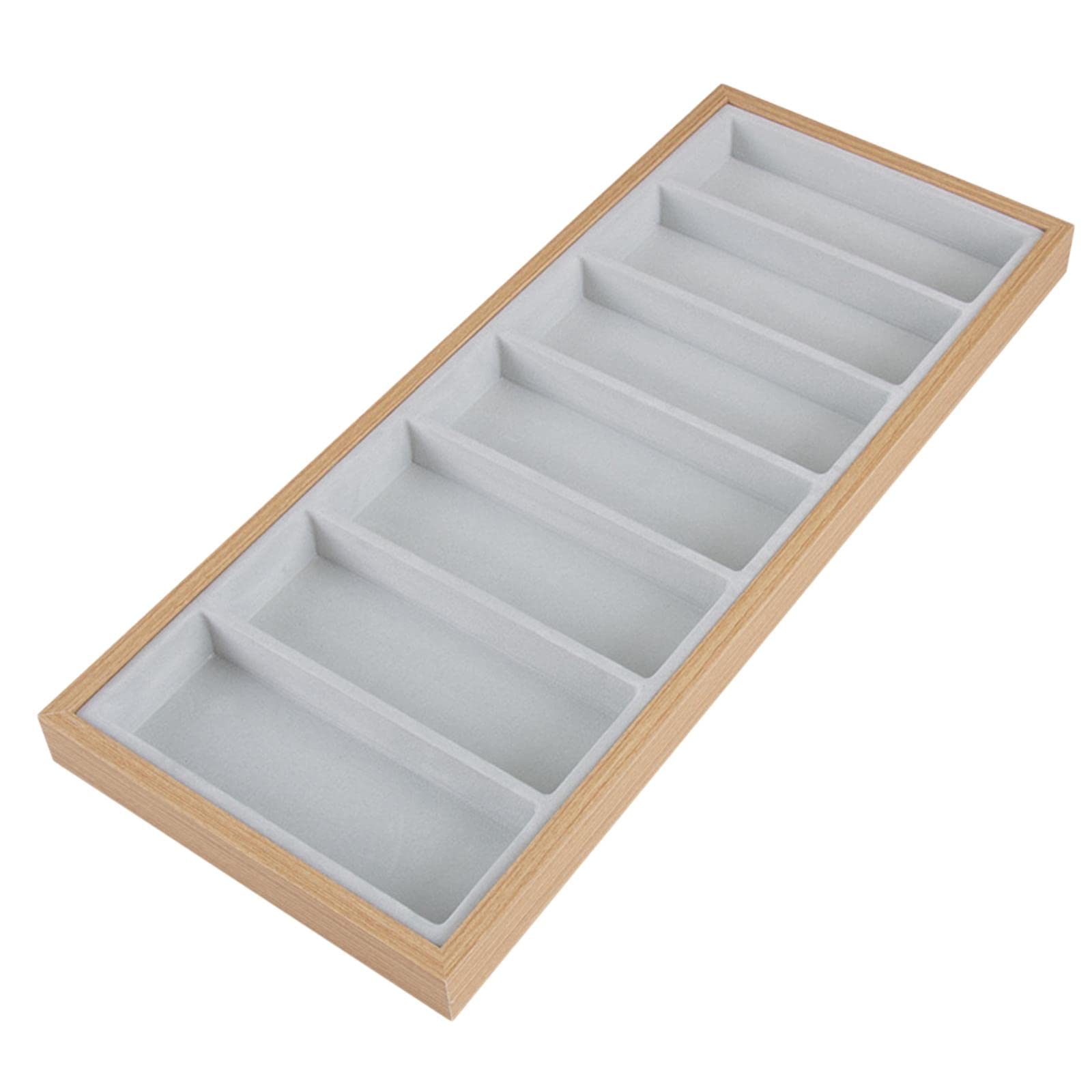 Juego de 2 bandejas apilables para gafas de sol, organizador de almacenamiento, color gris