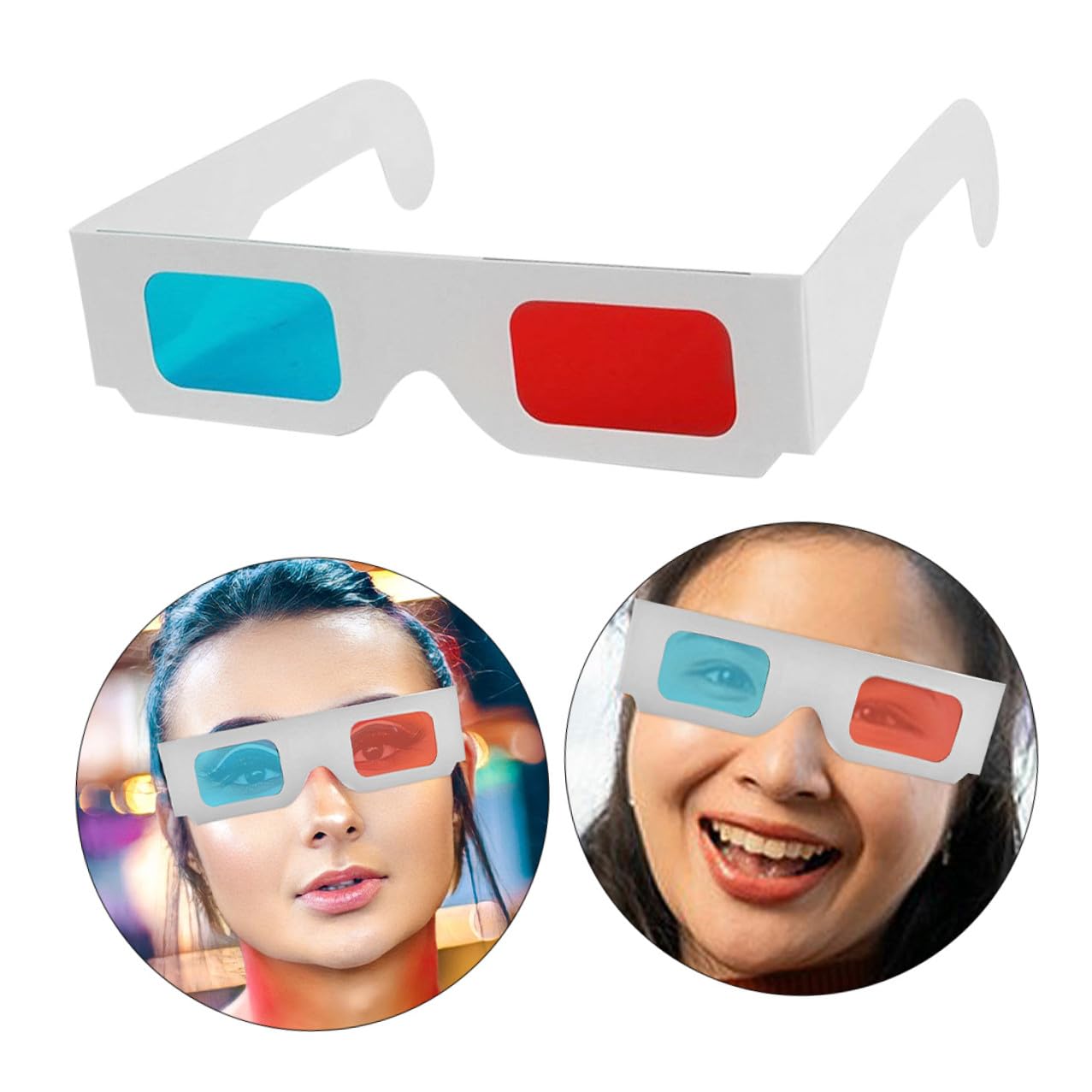 Occhiali 3d in Carta 70 Pezzi Rosso Blu per Film e Tv