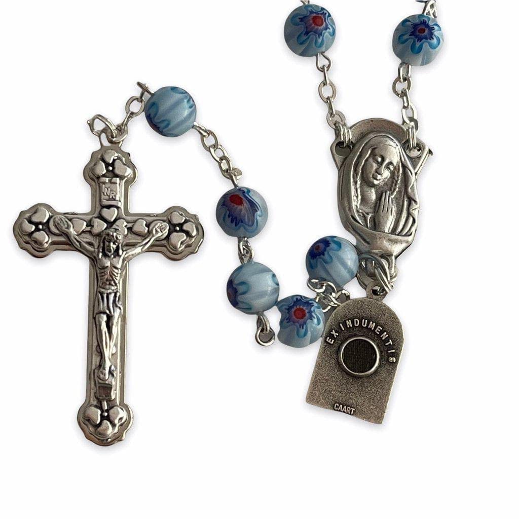 Catholically St. Pio Blue Rosary Blessed by Pope w/ 2nd Class Relic - St. Father Pio