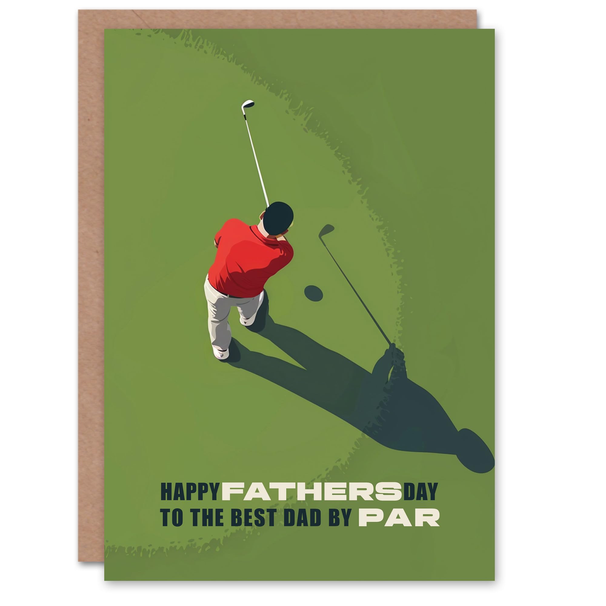 Artery8 Father's Day Card Best By Par Golfer Golf Stroke Pun Joke For Dad Father Greeting Card