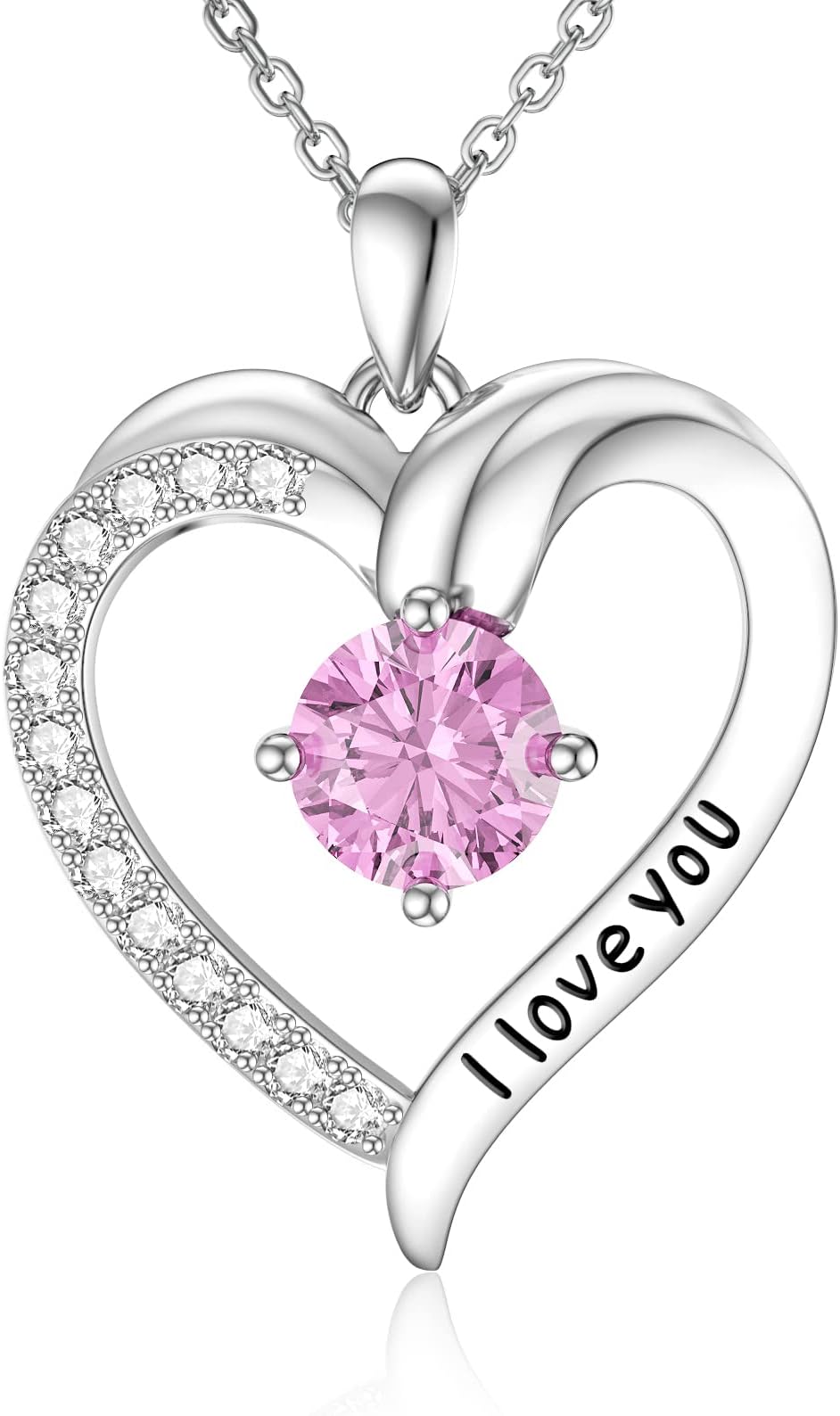 SEVENWELLHeart Birthstone Necklaces for Women Birthstone Necklace 925 Sterling Silver Love Heart Necklaces