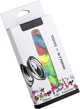 Yoyo Strings Professional 100% Polyester, Yo-yo String Pack of 25 | Yo-yo String Pack of 25 - Yellow, Green, Blue, Orange, Red