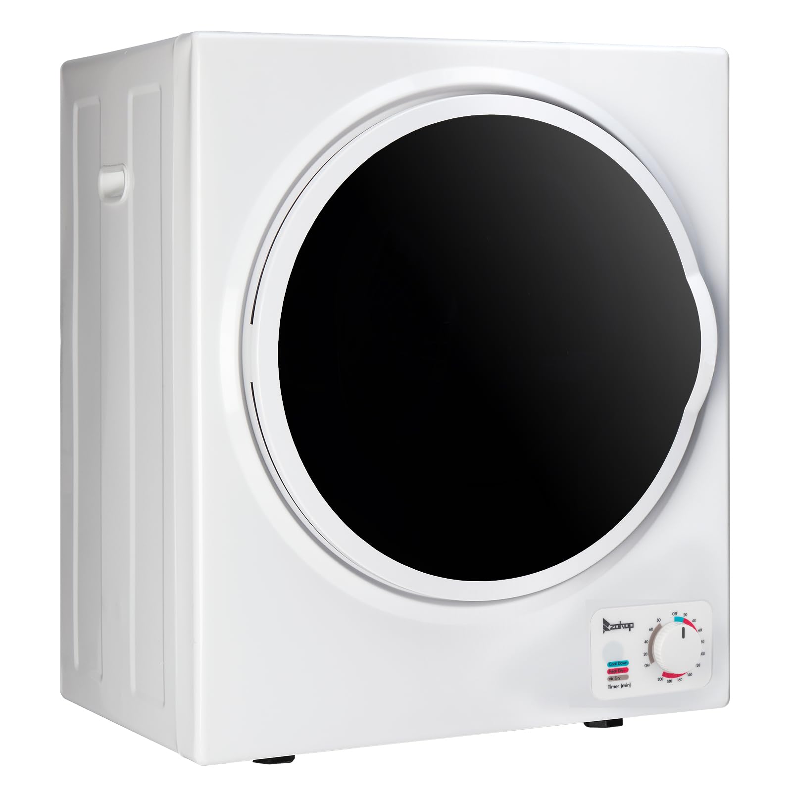 ROVSUN Secadora de aire de 2,5 kg, minisecadora, secadora compacta, control mecánico, tambor de acero inoxidable y ABS, 850 W, color blanco