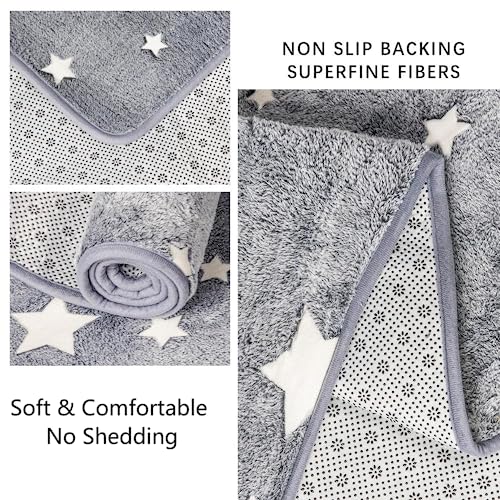 Large Area Rug Carpet Glowing in The Dark Big Stars for Children Room Decor, Funny for Babyroom and Living Room, Rectangular Mat for Kids Bedroom Size 5'x6' - Image 5