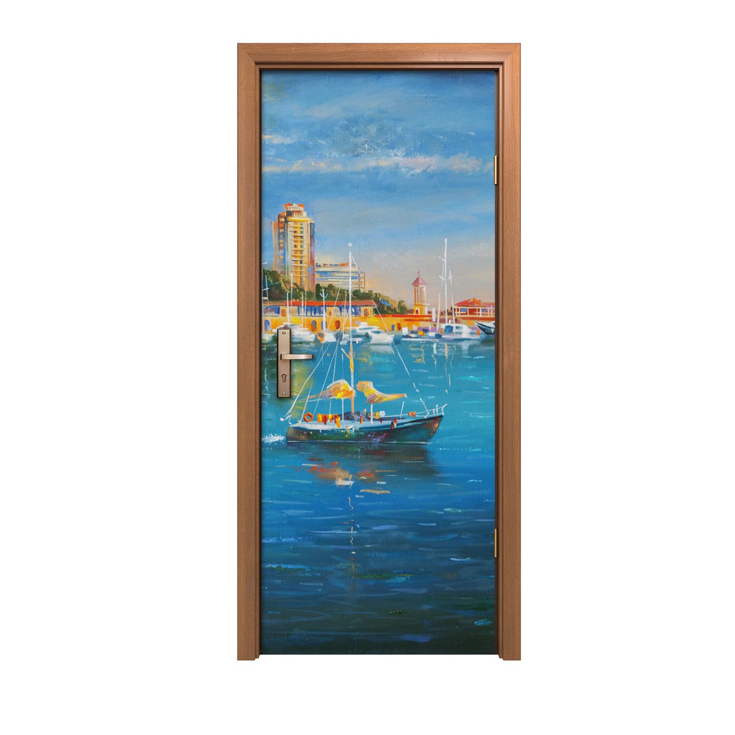 Autocollant de porte 90x200cm pour masquer les imperfections de vos boiseries