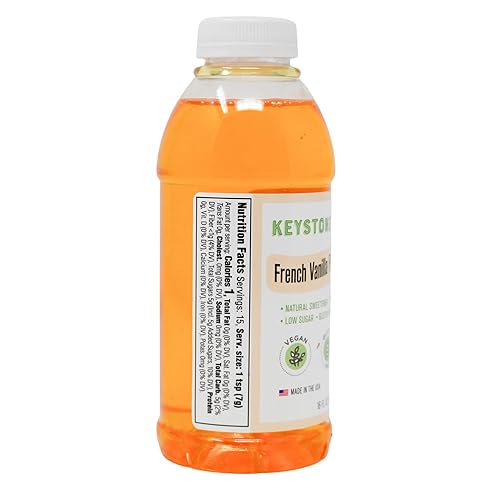 Miniatura 3 de Keystone Pantry Jarabe con sabor a vainilla francesa, botella de 1 pinta de edulcorante natural, bajo en azúcar, sin gluten, vegano, sin OMG, Kosher