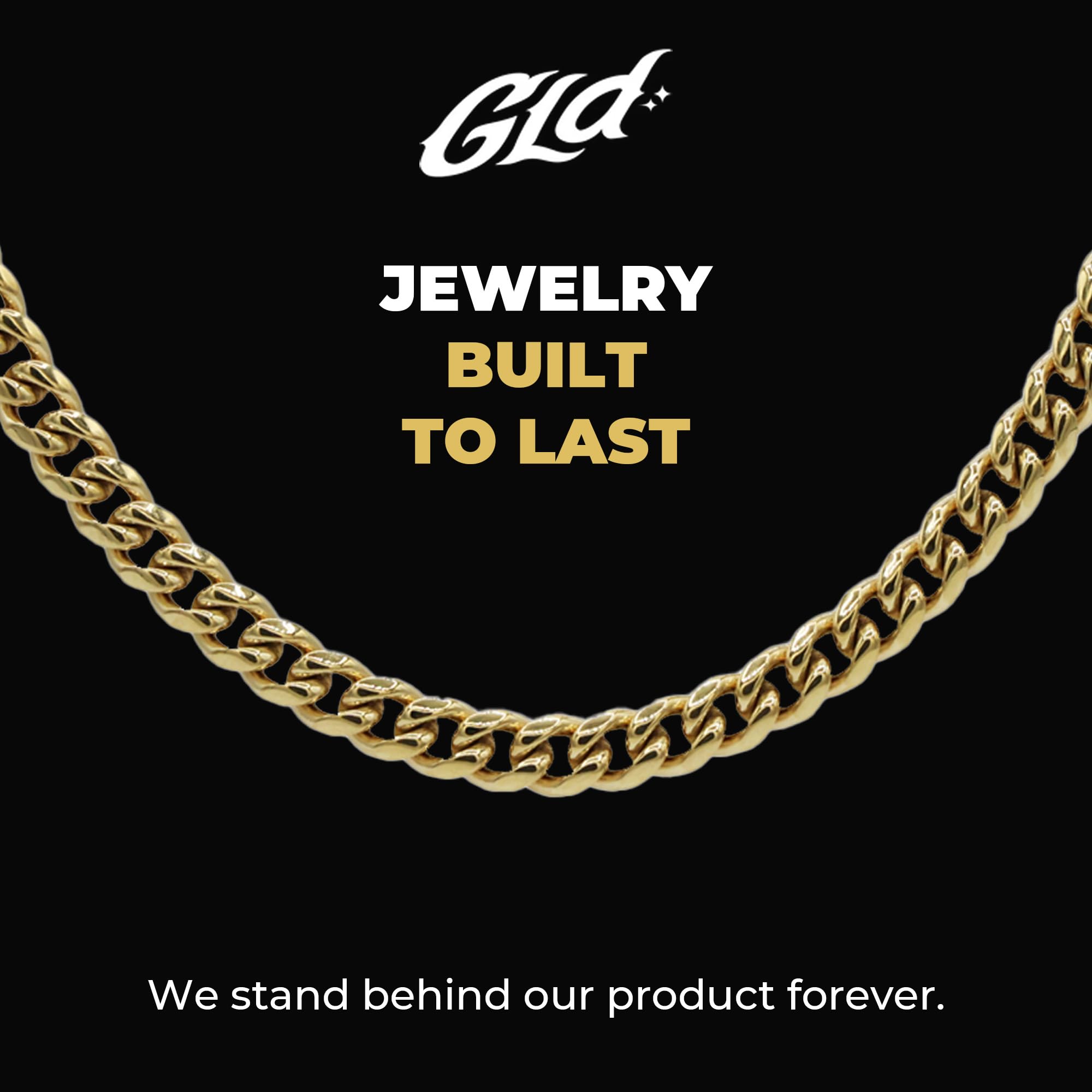 GLD Cuban Link Chain for Men and Women - Gold-Plated Micro Cuban Chain with Premium Storage Travel Pouch - Snatch-Proof Clasp, Sweat-Proof and Fade-Resistant - Lifetime Quality, Designed in Miami: 22 Inch 6MM Yellow Gold