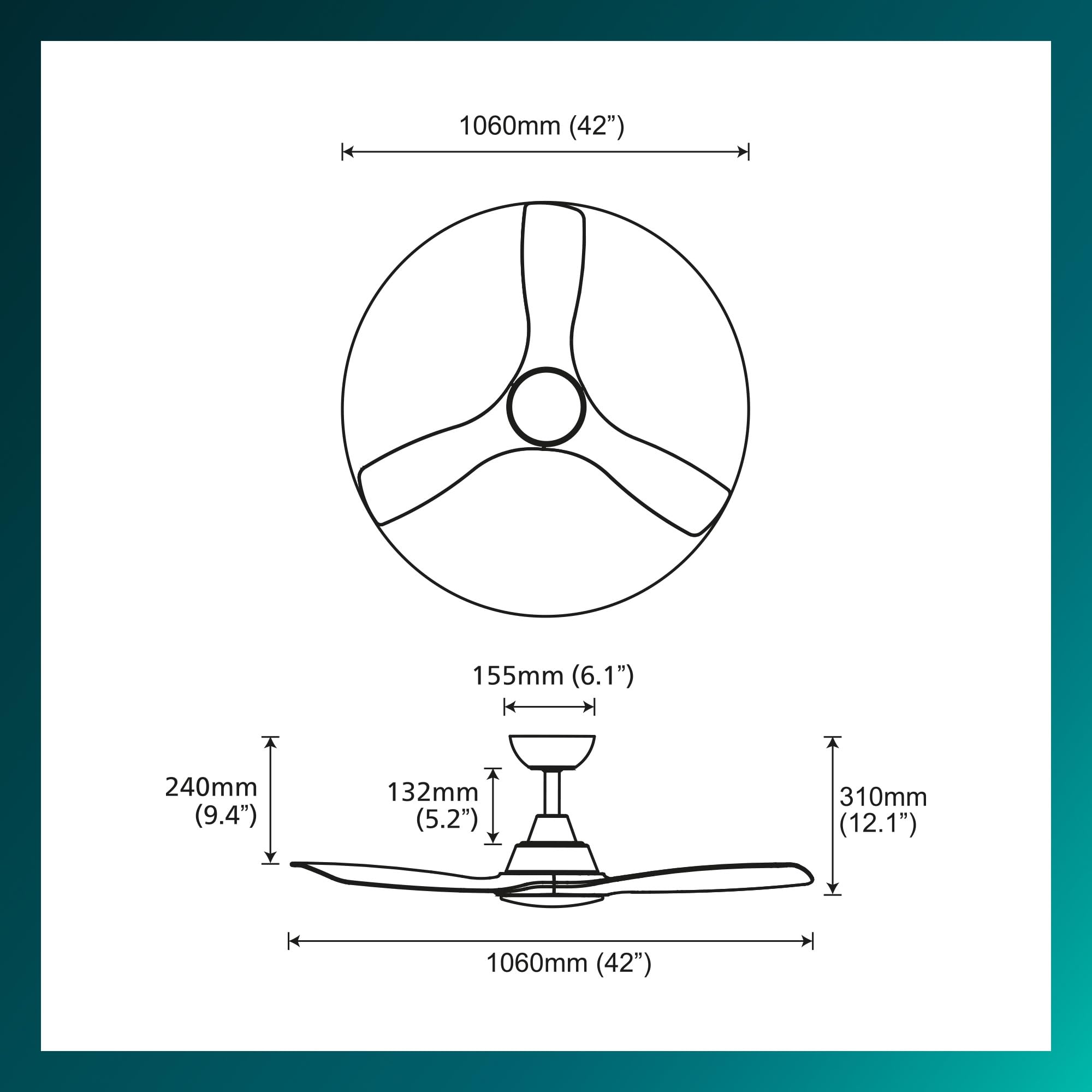 Philips Fixed blade Fan ceiling 42' 106cm 30W+24W - Online excl.