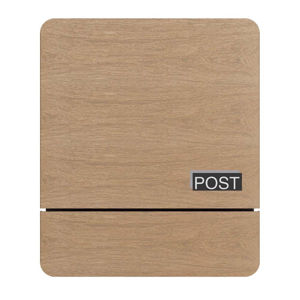 SCHARTEC Briefkasten SPB-4 helles Holz Design mit Zeitungsfach modern & groß Wandbriefkasten Postkasten