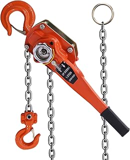 Manual Lever Chain Hoist with 3/4 TON Lifting Capacity and Adjustable 10 FT Chain Length, 1650 LBS Double Ratchet Brake, G80 Grade Alloy Steel Chain, and Carrying Bag Included