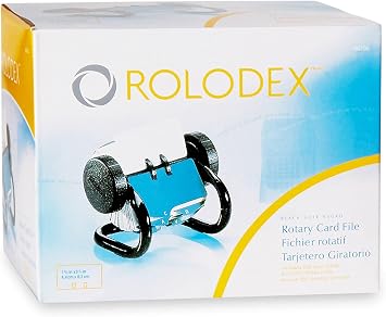 Open Rotary Card File Holds 250 1 3/4 x 3 1/4 Cards, Black