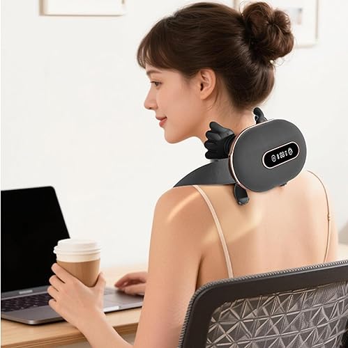 Miniatura 7 de Masajeador de cuello para aliviar el dolor de tejido profundo simula un masaje de manos real con masajeador eléctrico de calor para cuello, espalda,