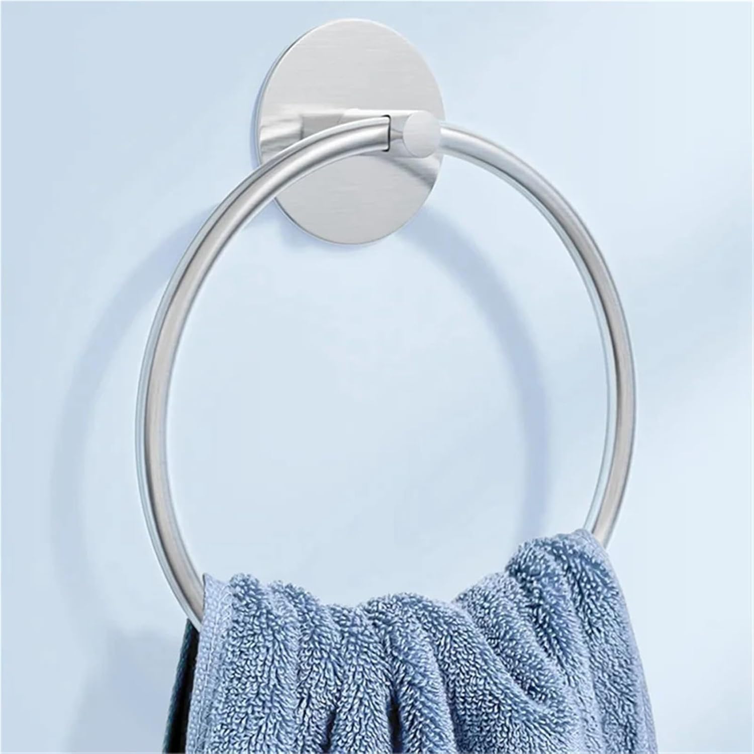 Towel Ring Stainless Steel Bathroom Towel Ring Adhesive Wall-Mount Holder for Hand Towels