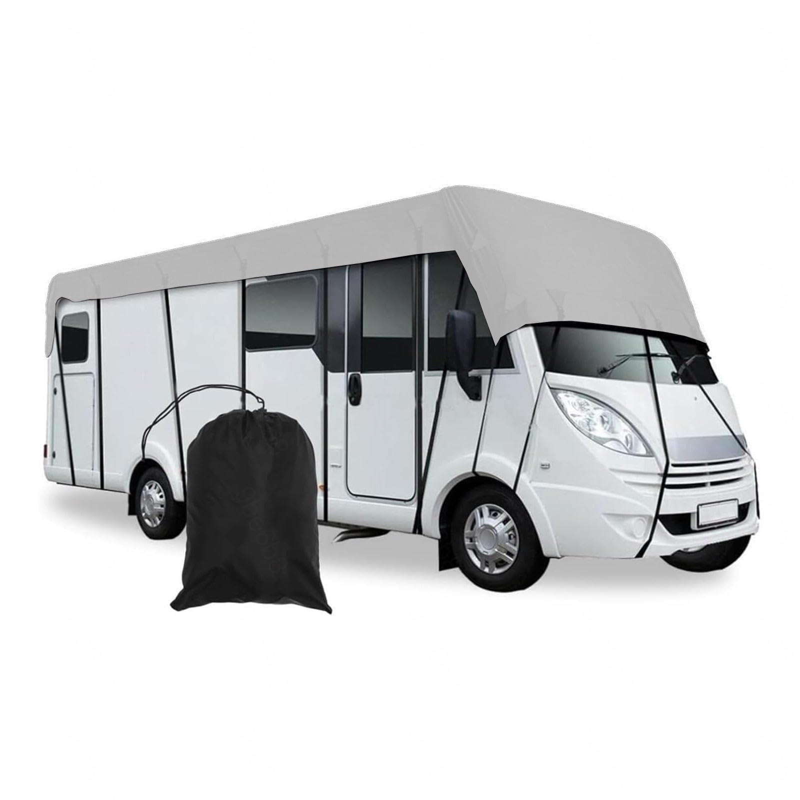RRRYYYZZ HFKJway Camper Cover Waterproof 210D Oxford Cloth Camper Cover Waterproof Foldable Storage, Easy to Clean Pop up Trailer Cover Trailer Cover,Grey-8.5m×3m
