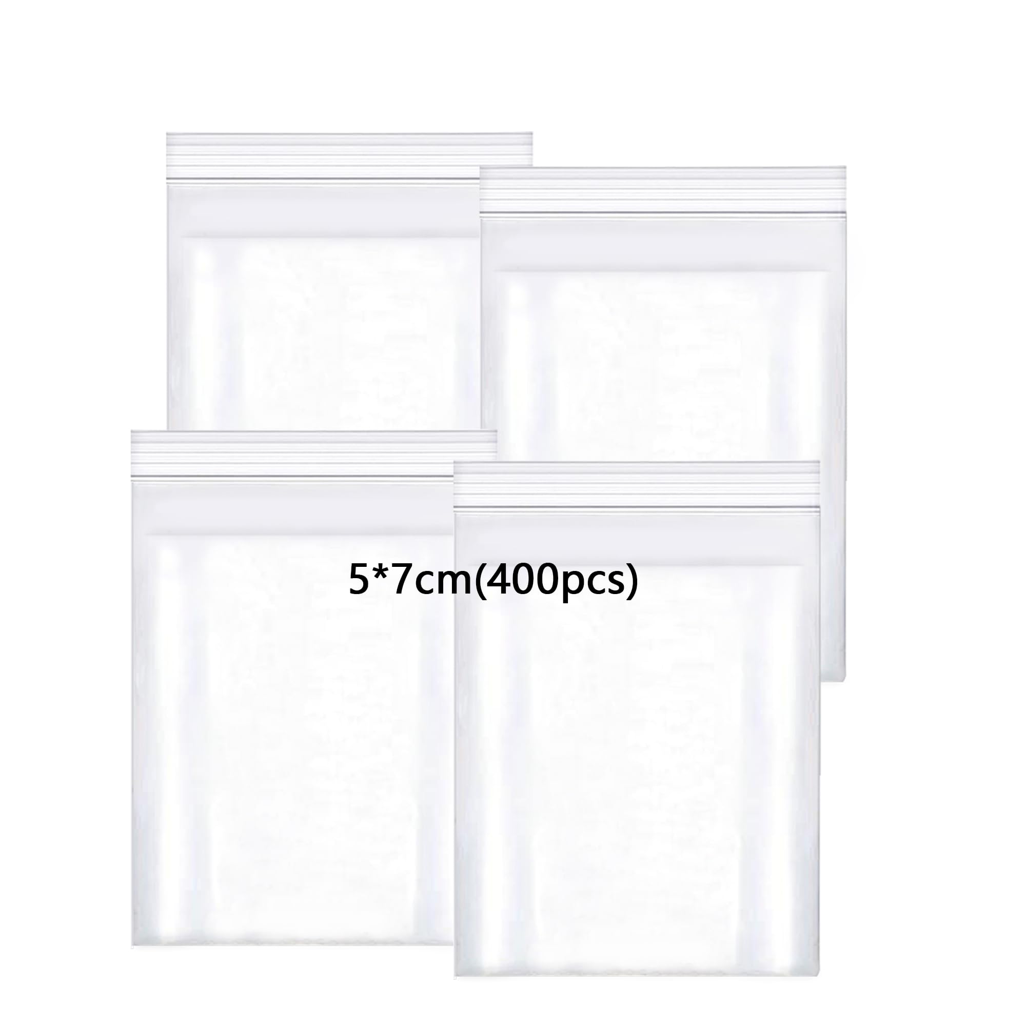 Huruirui Transparent Small Plastic Bags Resealable Plastic Bags 5X7cm Grip Seal Bag Suitable For Kitchen Biscuits Nuts Jewelry Packaging Sealed Storage Pouches Mini Storage Bag 400Pcs