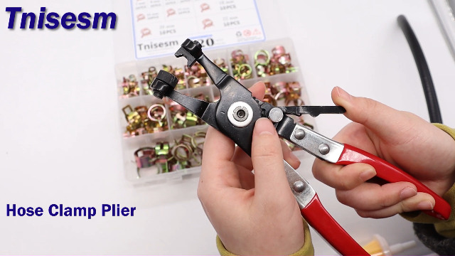 Image of Tnisesm 140 Pcs 12 Values 6-22mm Spring Band Type Action Pipe Clamp, Air Hose Tube Water Pipe Fuel Pipe Silicone Vacuum Hose Clamp Fasteners Assortment Kit TN-23-1