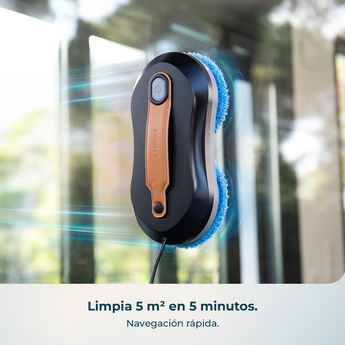 Cecotec Robot Limpiacristales con App Conga Windroid W10 DoubleSpray | Pulveriza, Limpia y Seca, 12 Mopas y Doble Spray, 4 Modos, Mando, Tanque de Agua 50ml, Motor Digital, Radio de Acción 7,5m