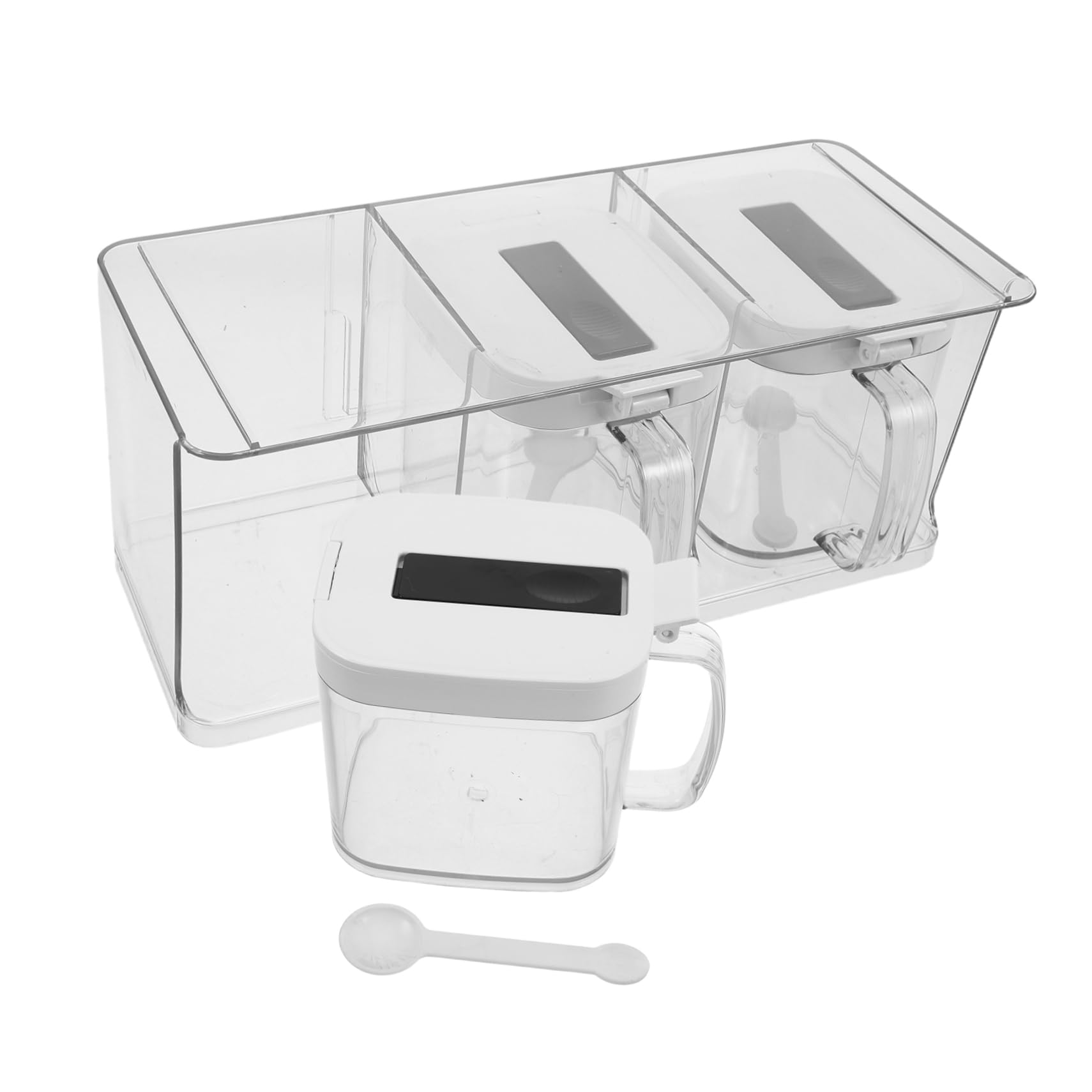 BESTOYARD Boîte à Épices en Acrylique Transparent avec Couvercle Hermétique, Rangement Mural Cuisine, Design Simple et Élégant en Pet, 1 Set