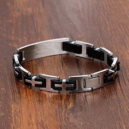 Luolajewelry BA101588 Personalized Id Men Bracelets Stainless Steel Engraved Bangle Bracelets thumb #4