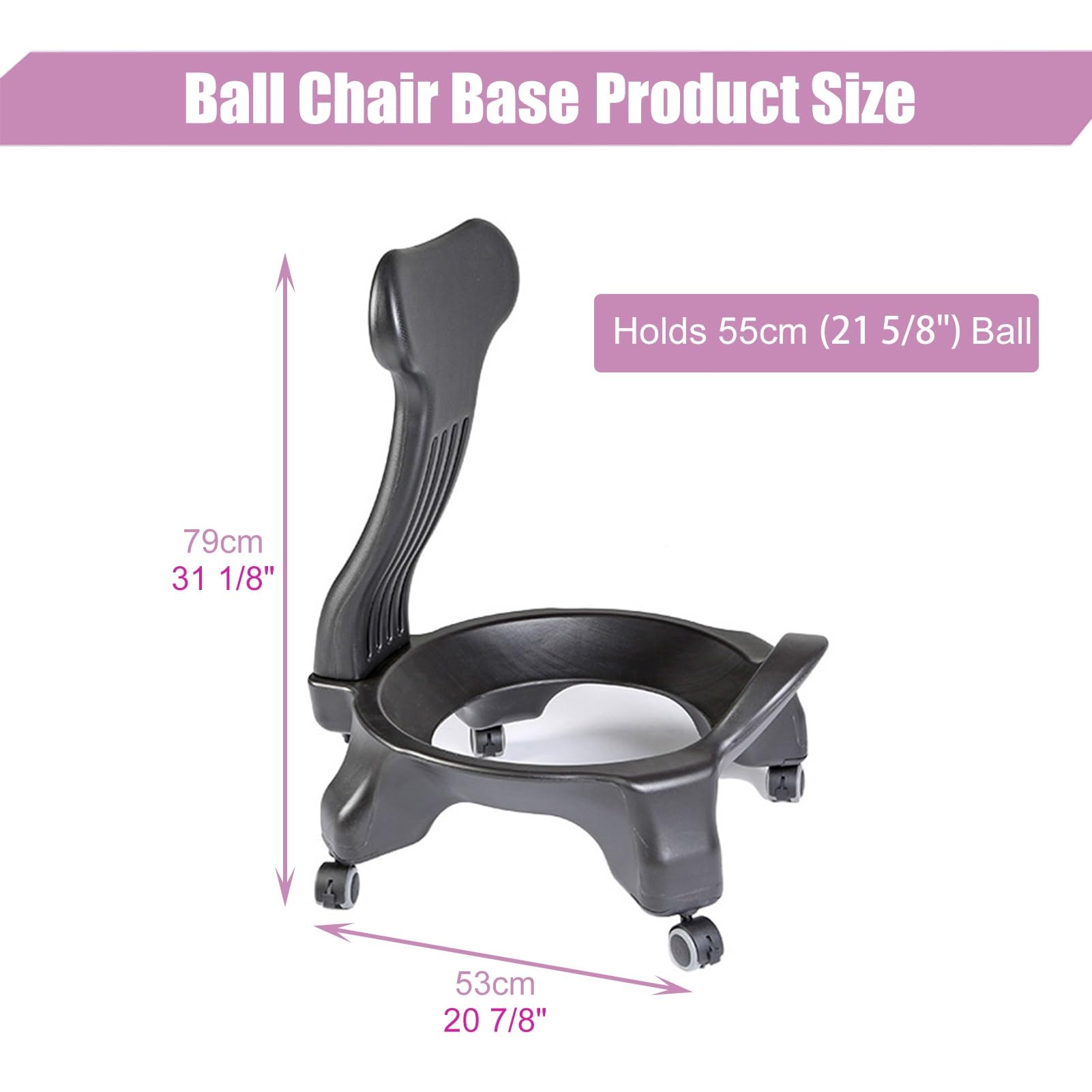 Lot De 2 Balles De Yoga / Pilates - 50 Cm - En PVC Antidérapant - Pour Exercices D'équilibre Et Renforcement