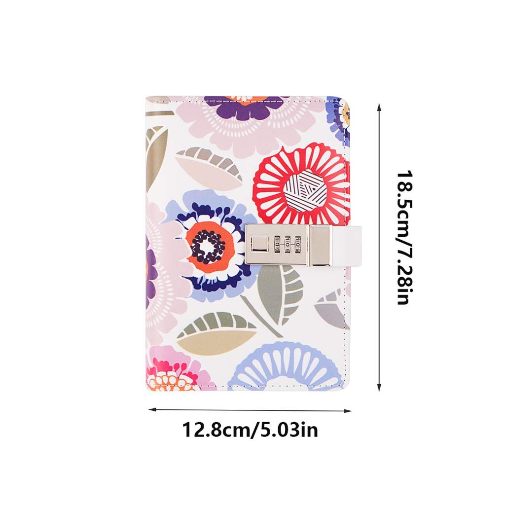 Notebooki notebooki pamiętnik notatnik z zamkiem pamiętnik ze skóry PU notatnik z zamkiem dziennik A6 do wielokrotnego napełniania skóra artykuły gospodarstwa domowego papier