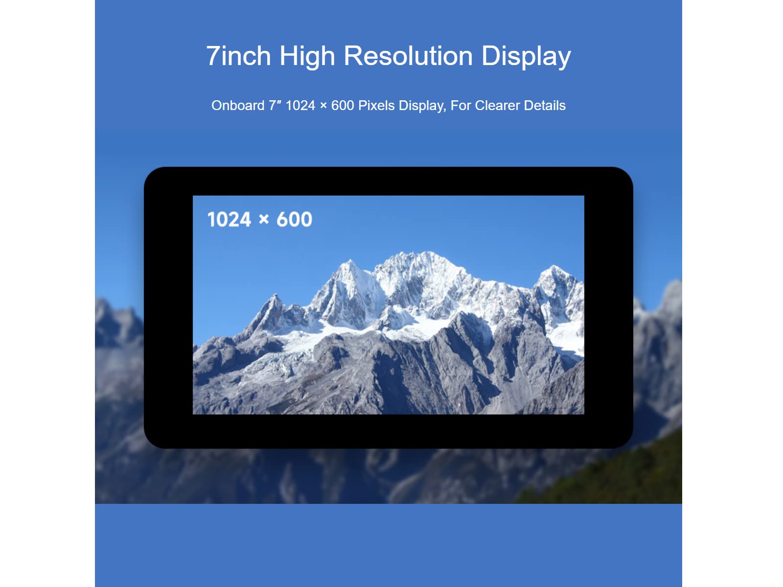 Waveshare 7 Inch 5-Point Capacitive Touch Screen Display Kit for Raspberry Pi Zero 7'' 1024×600 Resolution IPS Display Expansion Board,Easy to Build All-in-One Mini Computer