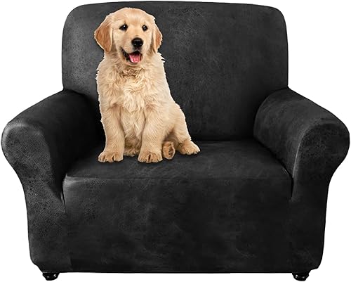 molasofa Funda de sofá individual para decoración del hogar, funda de sillón súper suave de elastano similar al cuero para sillas, lavable, sin