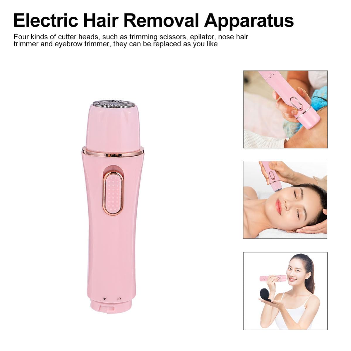 ABOOFAN Máquina de Depilación Eléctrica para Mujer Recarga Usb, Depiladora Corporal Indolora y Recortadora de Cejas y Vello Nasal Ligera para Viaje