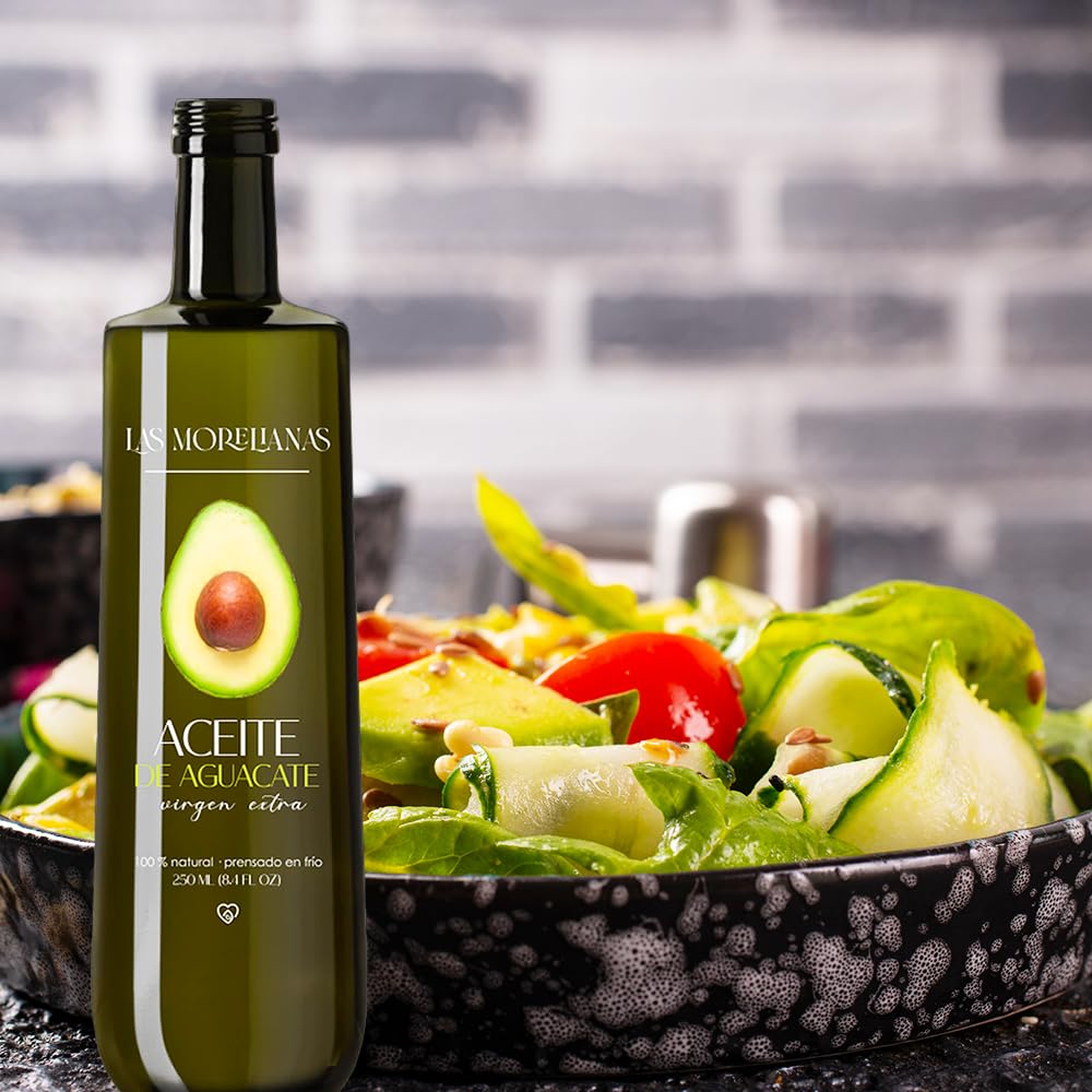 Las Morelianas Aceite de Aguacate Virgen Extra 100% Natural, Producido en México, Botella de Cristal 250ml