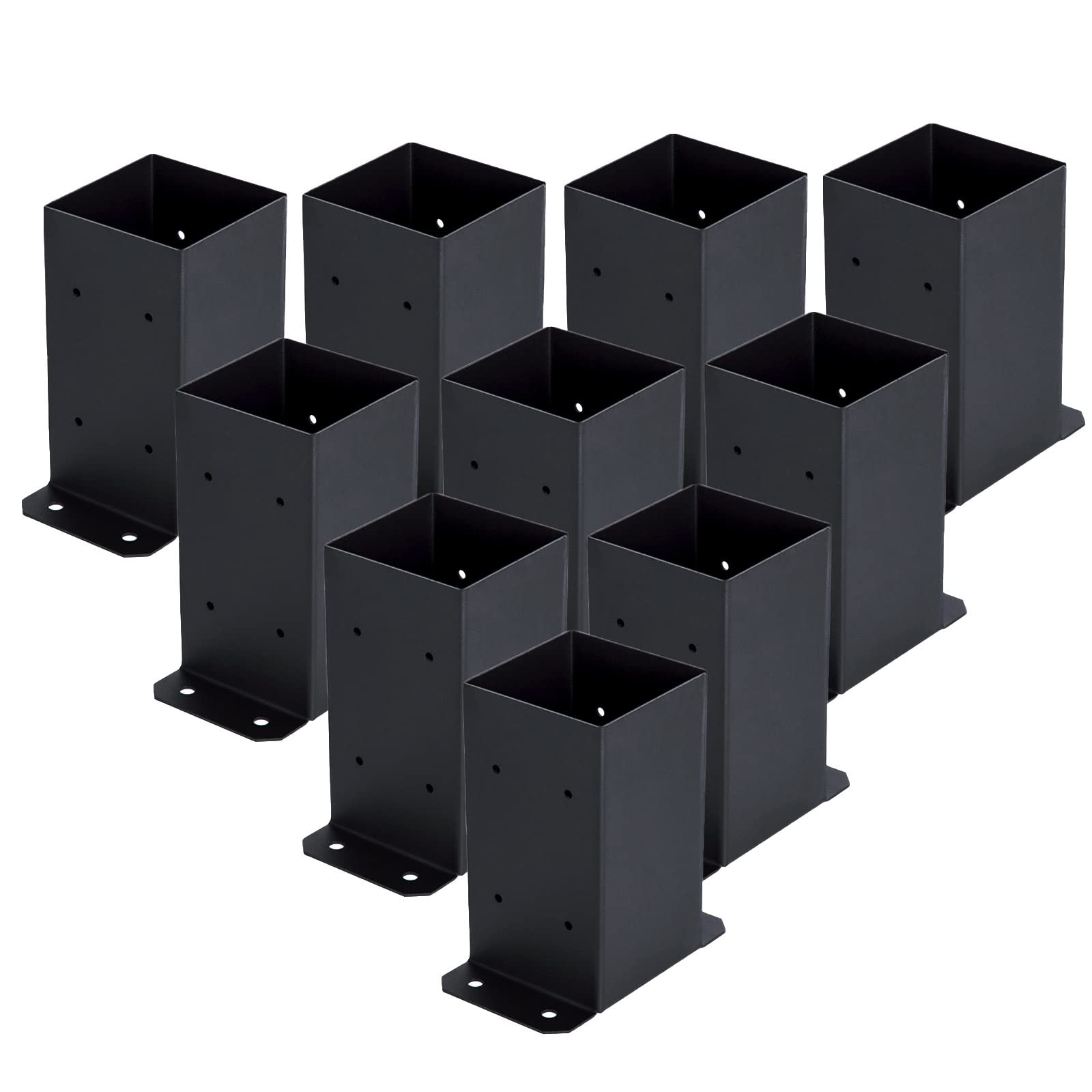 Photo 1 of 4" x 4" Post Base(Inner Size 3-5/8" x 3-5/8") w/Wood Screws and Concrete Anchors Allows Easy Installation of 4x4 Nominal Lumbers on Existing Concrete/Set of 10 10PCS