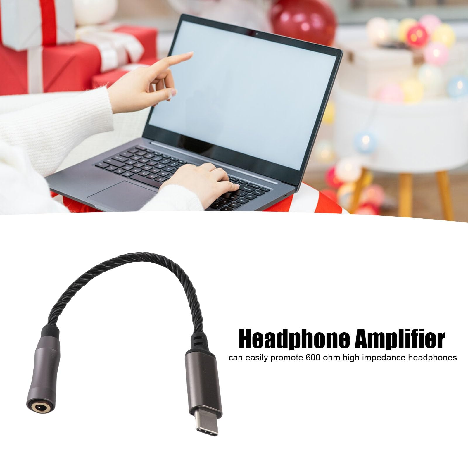Przedłużacz Adapter z USB Type C na 3,5 Mm, Wzmacniacz Słuchawkowy z