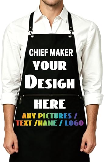 Custom Apron for Woodworking, Personalized Waxed Canvas Shop Apron for Men, Rugged Tool Apron for Mechanics