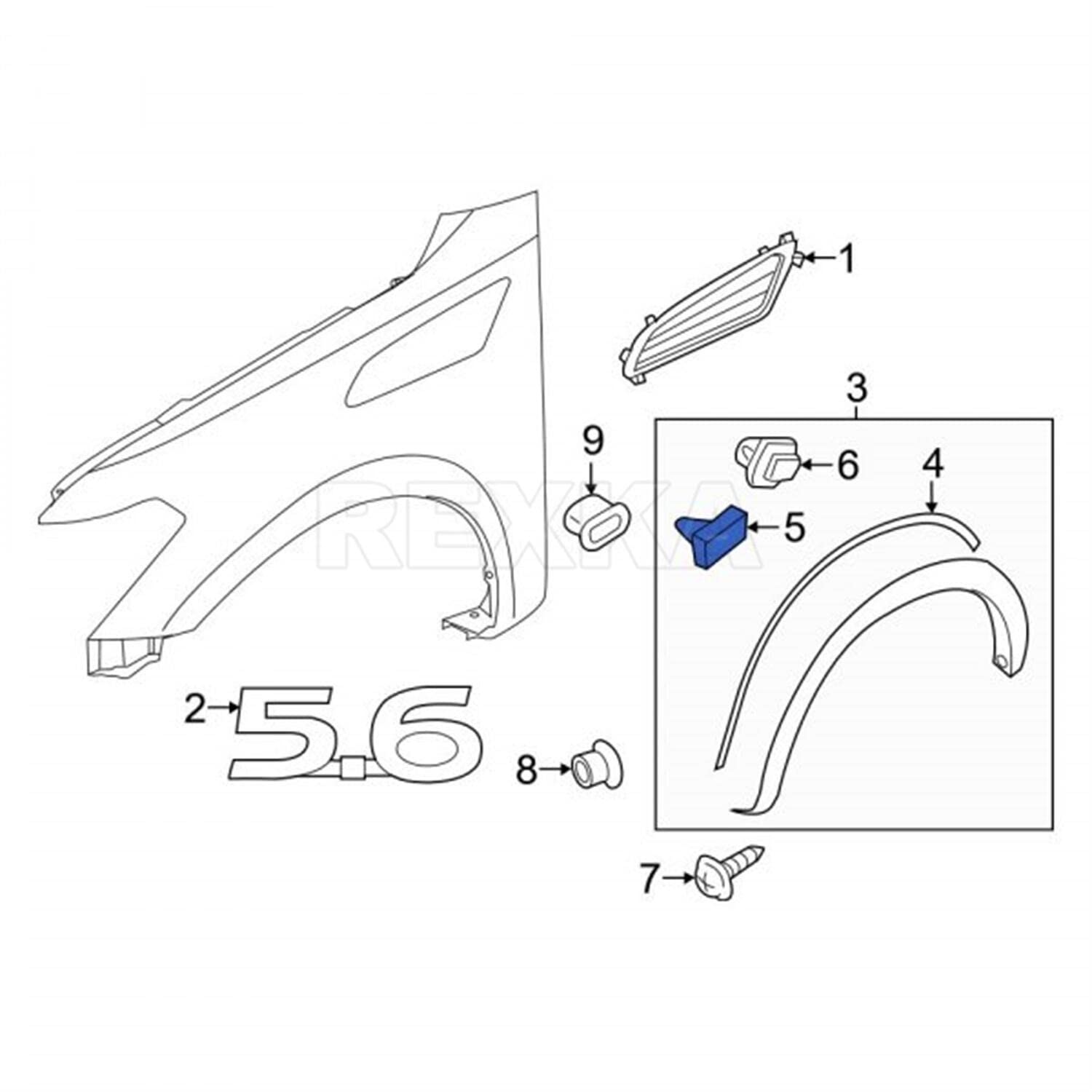 Amazon.com: Rexka 10pcs Wheel Well Opening Moulding Clips for