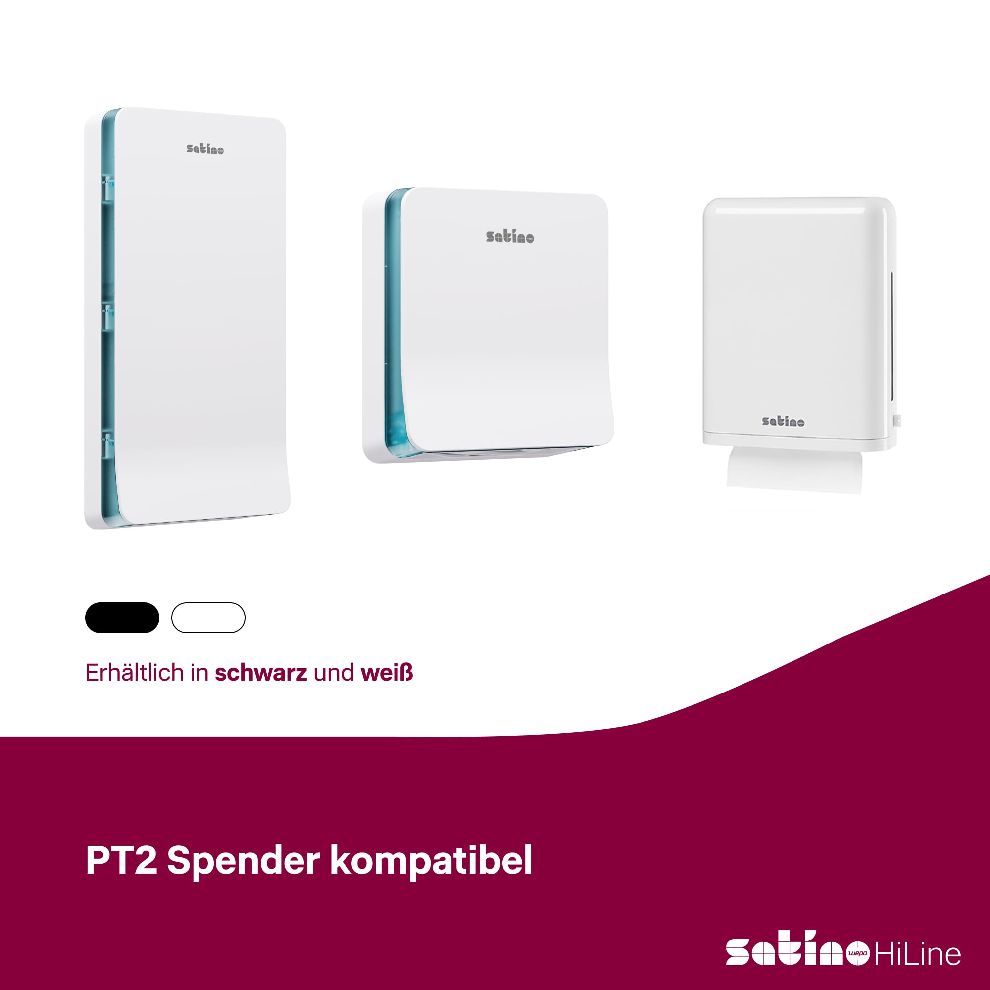 Satino Papierhandtücher 2-lagig Premium - 3.750 Blatt weiße Falthandtücher - Zellstoff mit Z Falz - für Papierspender mit Papiergröße 24x24cm (24x8cm gefaltet)