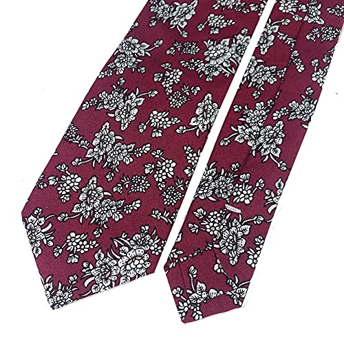 Image of Mantieqingway Men's Cotton Floral Neck Tie 2.56'' Printed Skinny Tie