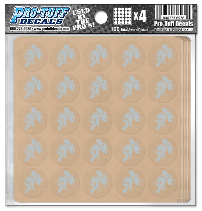 Knight Award Decals Warriors Spartans Titans Trojans Lancers Centurions Thick mil Vinyl 1-1/8" Diameter (100 Decals) Professional-Grade Football Hockey Baseball Softbal