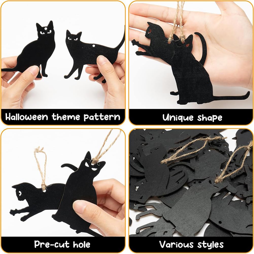 30 Sagome Legno Fantasma Per Halloween – Decorazioni Fai Da Te Da Dipingere (10 Cm)