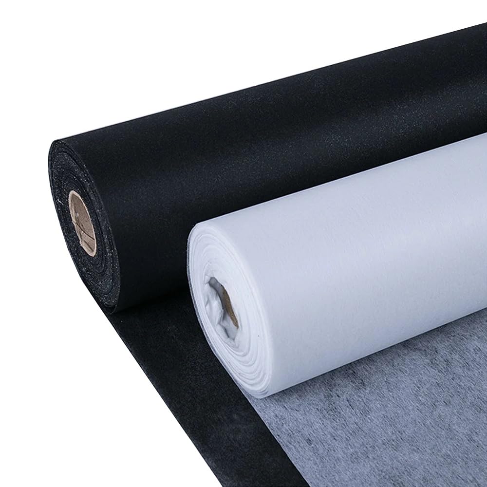 Nähmit - Aufbügelbare Vlies - Einlagestoff - leichtes Gewicht (30g/m²) 90cm breit - 2 Meter Vliesstoff (weiss)