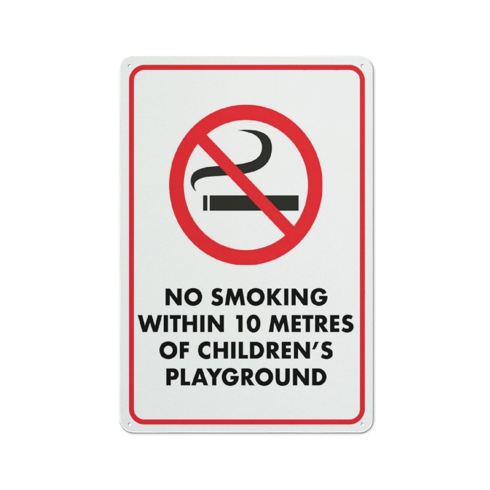 peiyeety No Smoking Within 10 Metres of Children's Playground Sign 12x16 Inches Metal Aluminum Signs, Weather Resistant, Weatherproof, Indoor Or Outdoor
